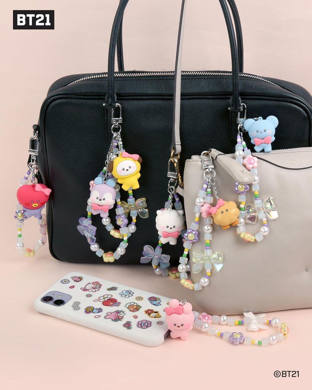 Bt21 minini beads strap keyring lovely