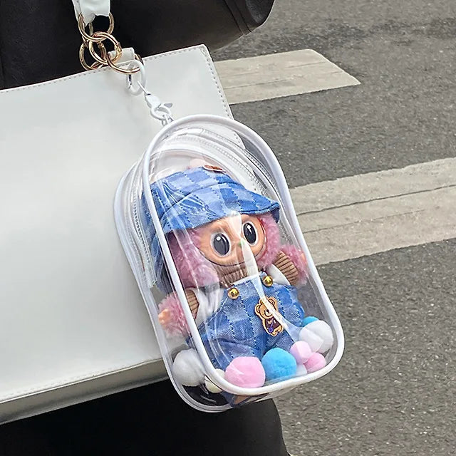 Labubu Doll Storage PVC Clear Keyring Pouch
