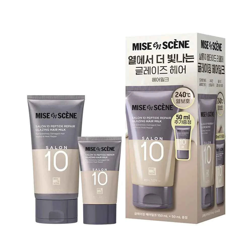 Mise-en-scène Salon 10 Peptide Repair Hair Milk Essence 150ml + 50ml + Brush Gift Set