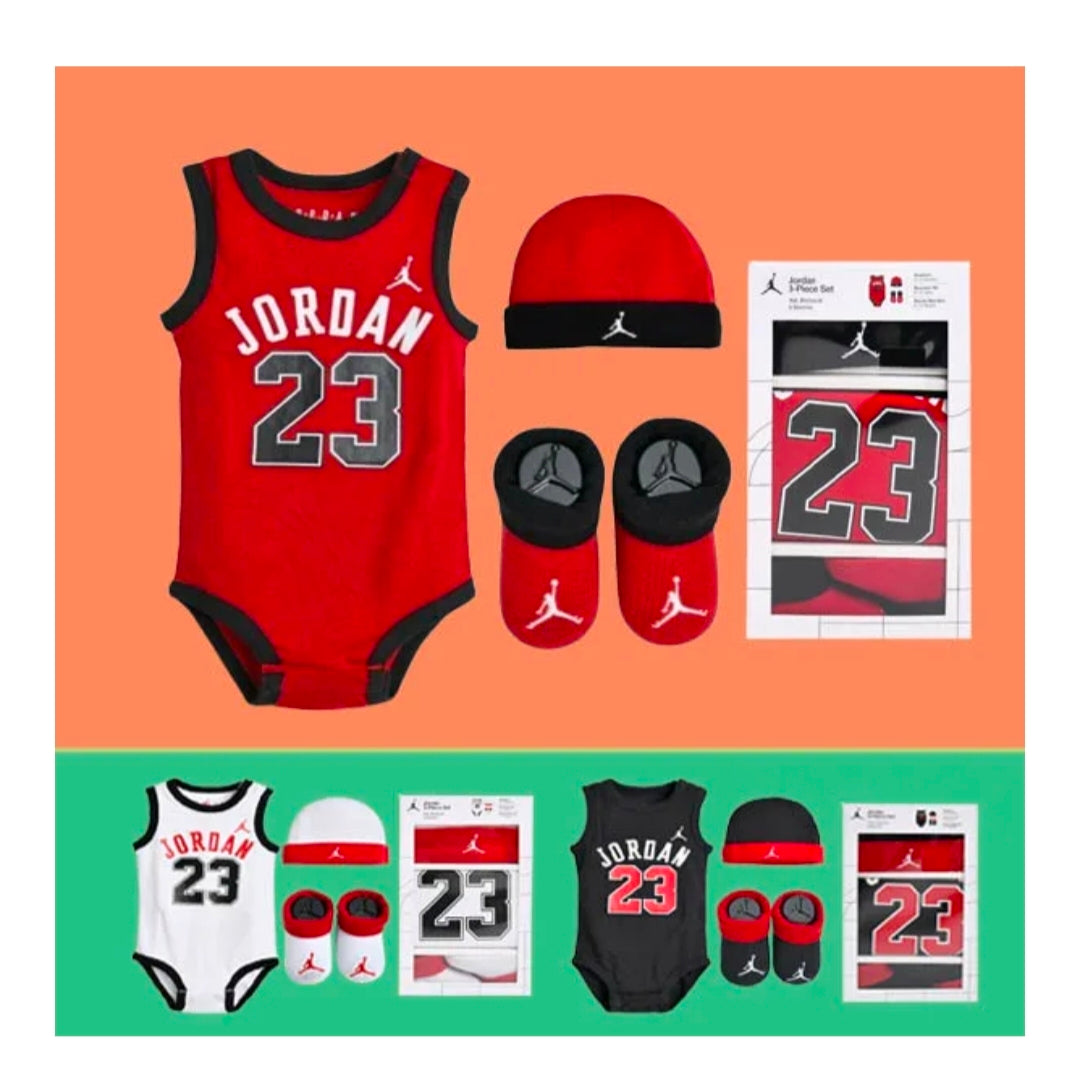 Nike Kids Jordan Baby Bodysuit Set Hat + Socks (for ~ 6 months baby)