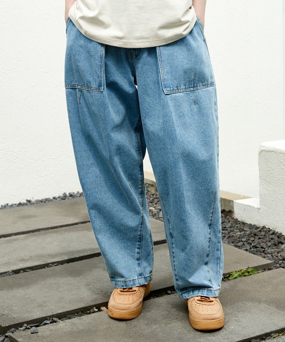 Washed Fatigue Balloon Denim Pants