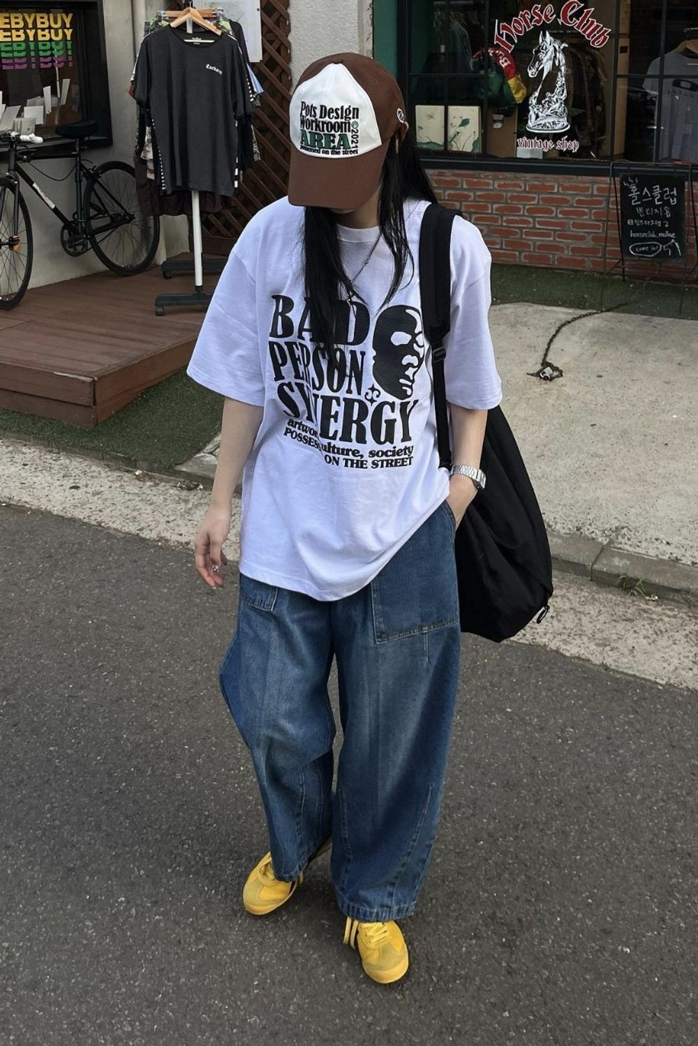 Washed Fatigue Balloon Denim Pants