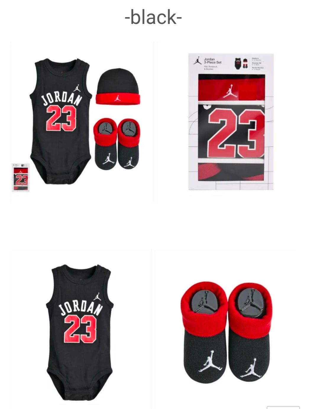 Nike Kids Jordan Baby Bodysuit Set Hat + Socks (for ~ 6 months baby)