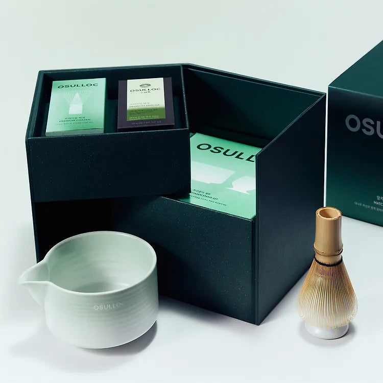 Osulloc Classic Matcha Kit (Bamboo Tea Scent + Tea Scent Holder + Tea Bowl GIFT SET)