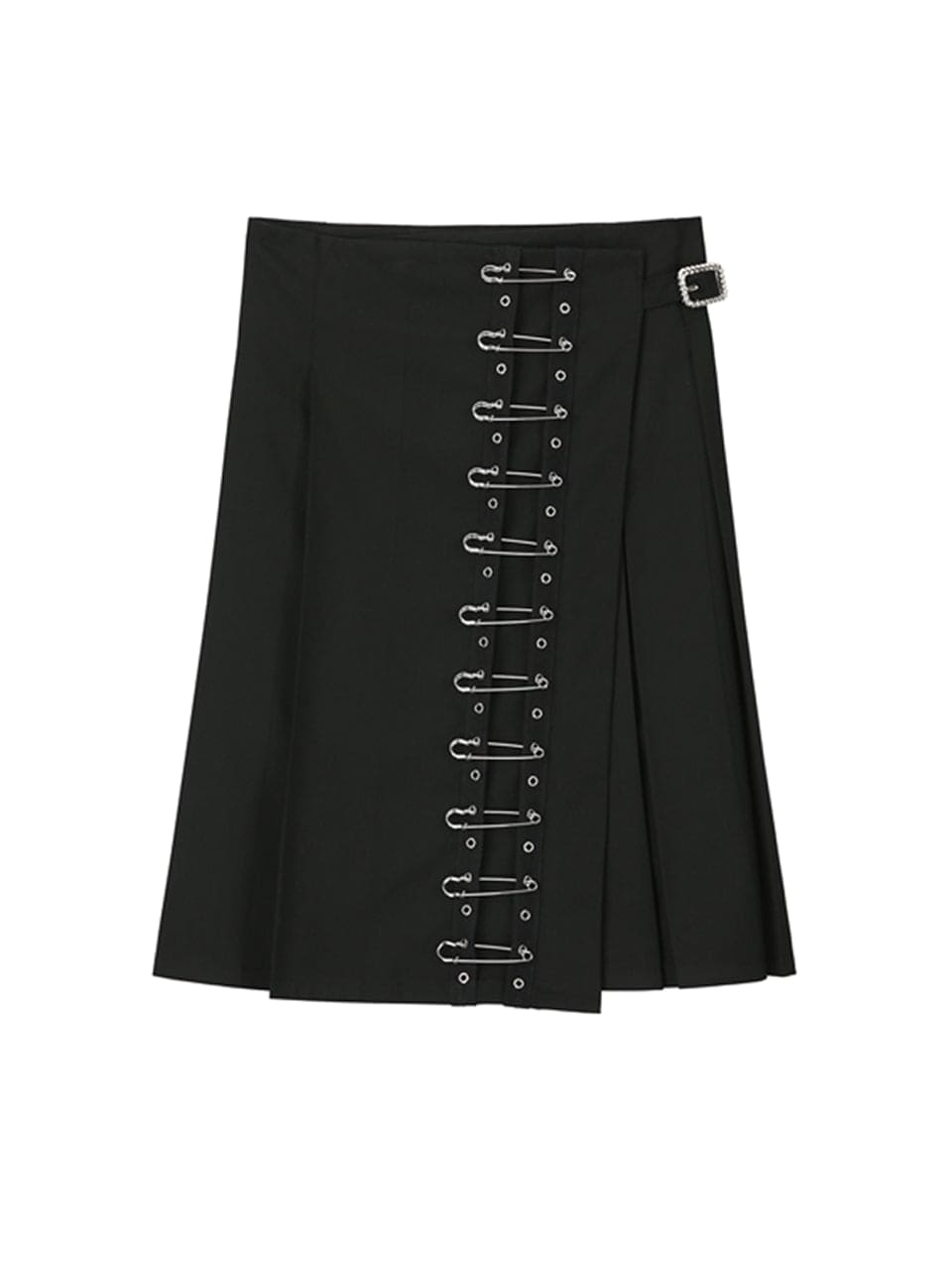 【HI FI FNK】(W) Pin Wrap Skirt Pants Varient Skirt in White | Young Hungry Free