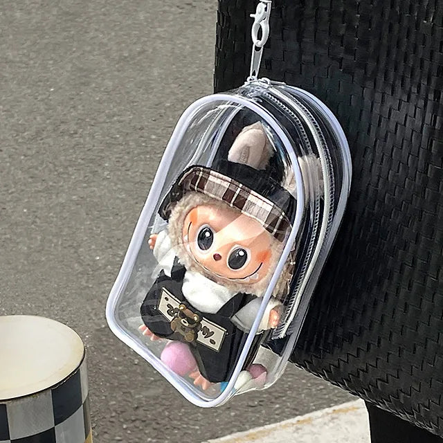 Labubu Doll Storage PVC Clear Keyring Pouch