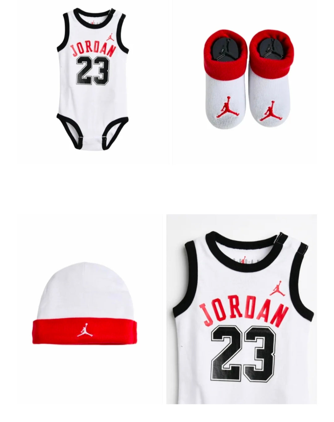 Nike Kids Jordan Baby Bodysuit Set Hat + Socks (for ~ 6 months baby)