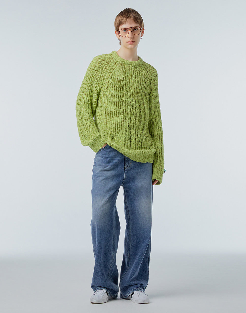 Instantfunk Ms Raglan Knit Pullover - Green( Byeonwooseok Pick)