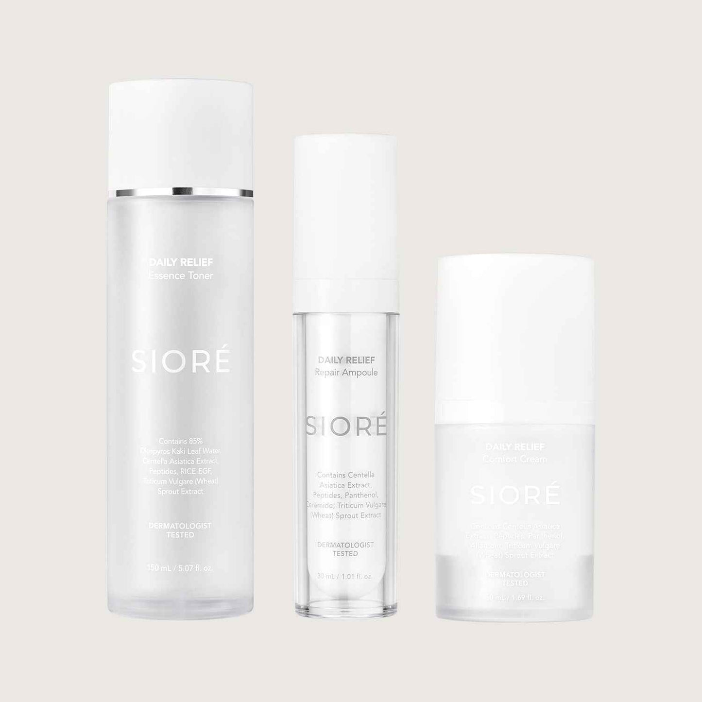Siore Daily Relief 3-Piece Set (Toner + Ampoule + Cream)