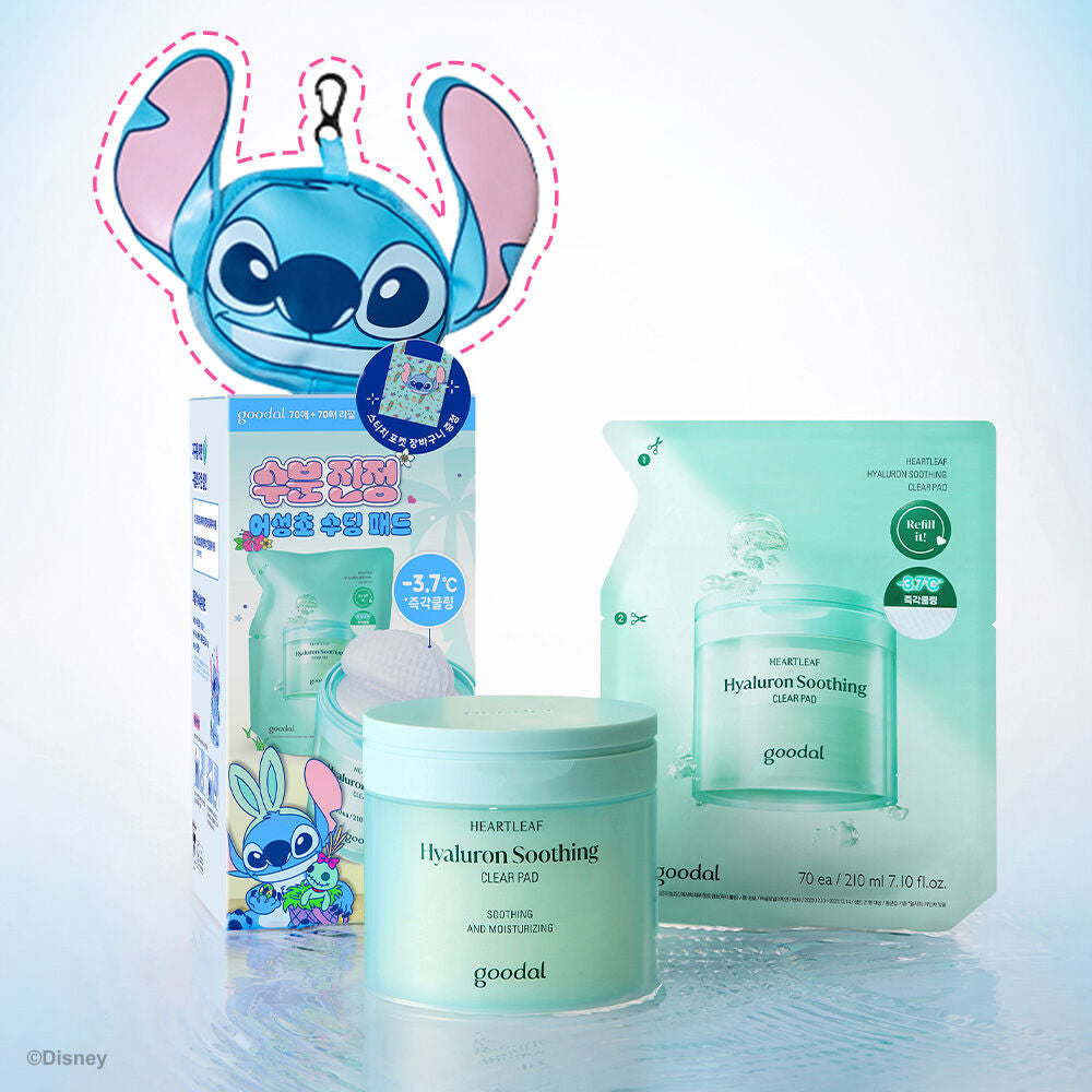 Goodal x Stitch Hyaluronic Soothing Clear Pad 70 Sheets Plan (+70 Sheets Refill + Shopping Bag)
