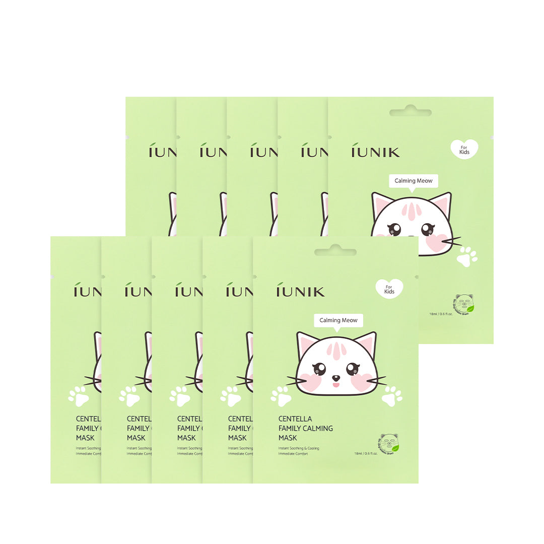IUNIK Centella Family Calming Mask for Kids, 10 Sheets
