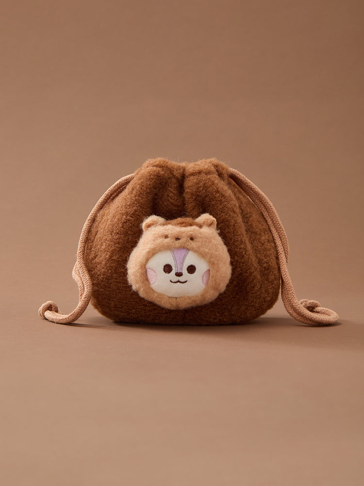 BT21 More Fluffy Face Doll String Pouch