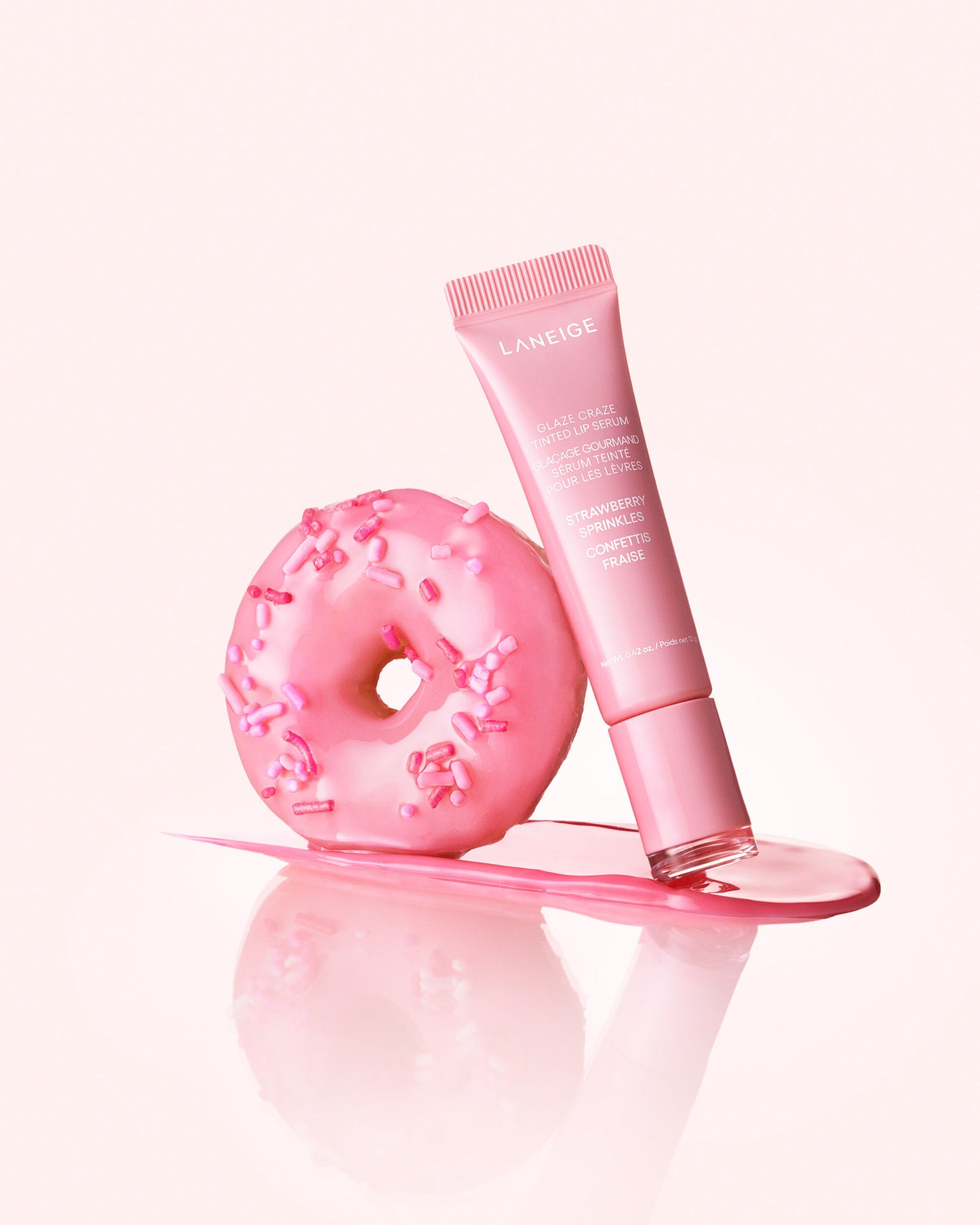 Laneige Glaze Craze Tinted Lip Serum 12g (1+1)+ Laneige Donut Lip Serum 12g*2+ Tint Holder Keyring