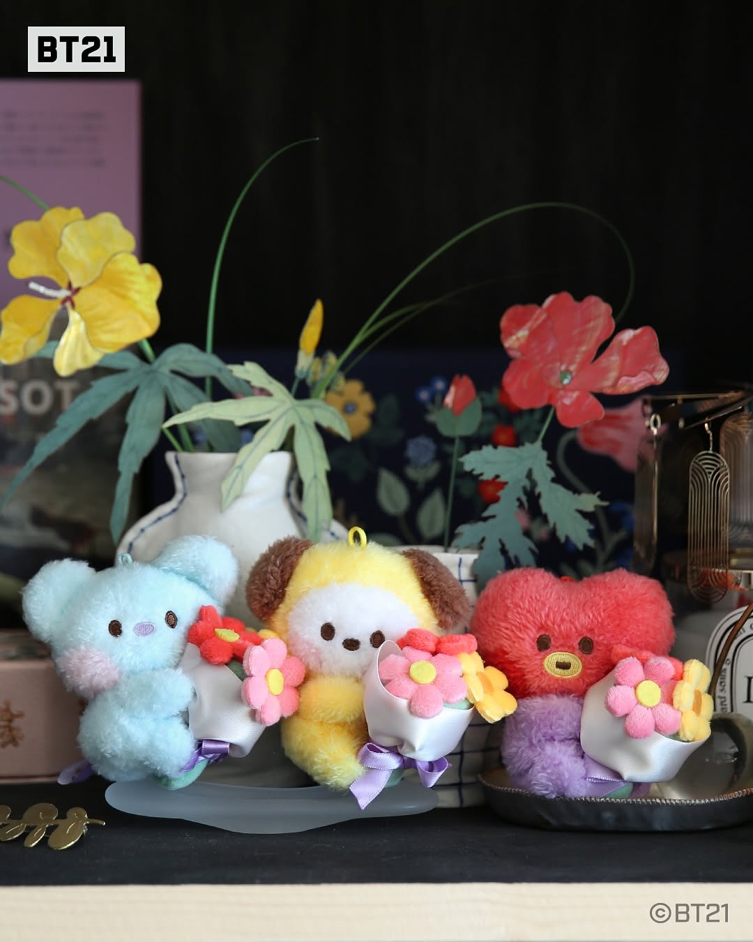 Monopoly BT21 Minini Plush Keyring [BOUQUET] | Kgifts.shop