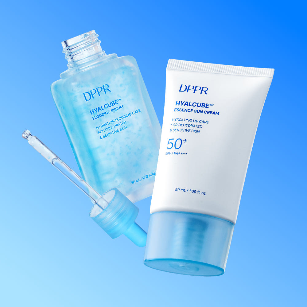 DPPR Hyaluronic Acid Hyal Cube Essence Sunscreen 50ml + Moisture Serum 50ml