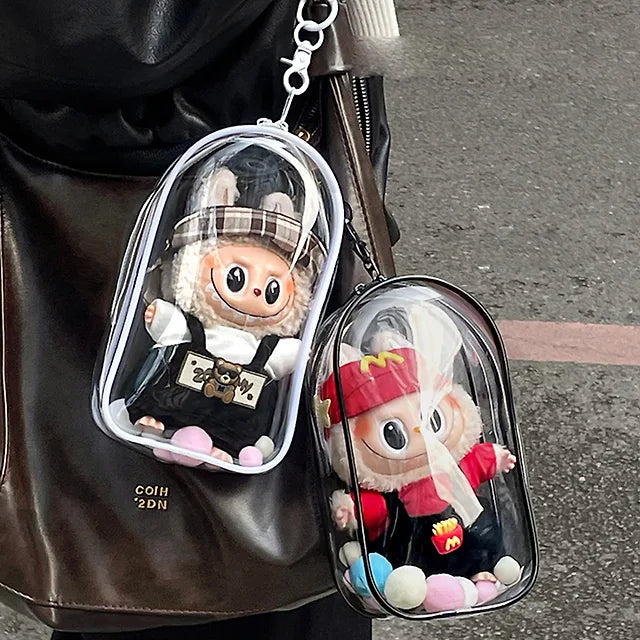 Labubu Doll Storage PVC Clear Keyring Pouch