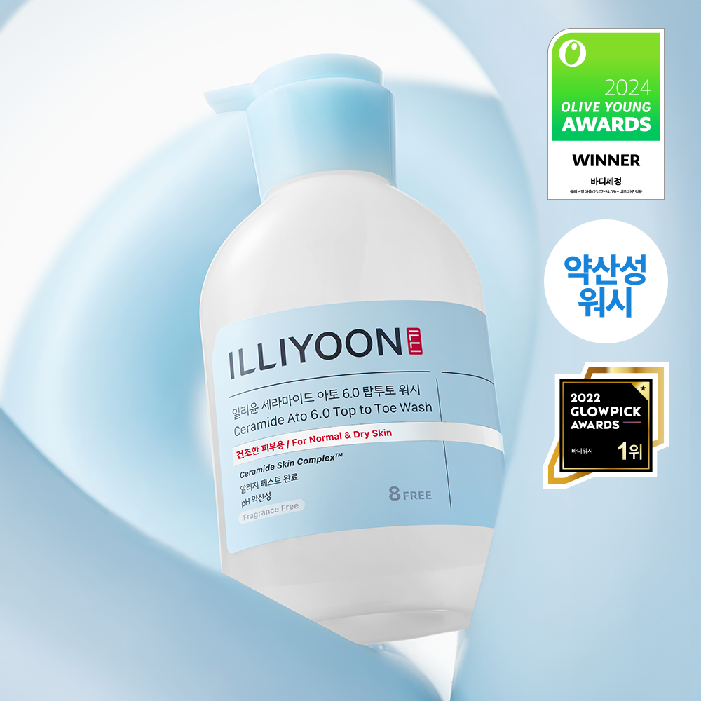 Illiyoon Ceramide Ato6.0 Top-to-Toe Wash 500ml + Refill 500ml +(Hello Kitty Hair Clip)