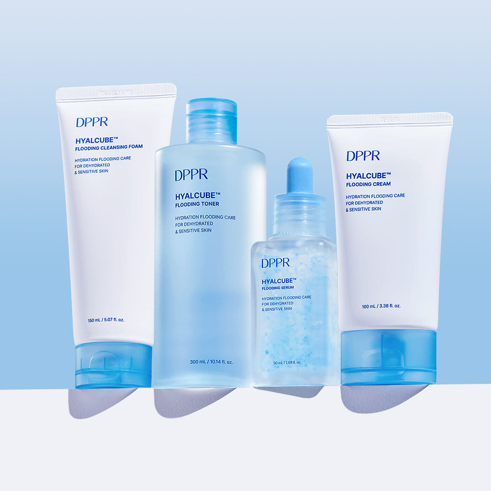 DPPR Hyaluronic Acid Hyal Cube Cleansing Foam 150ml + Moisture Toner 300ml + Moisture Serum 50ml + Moisture Cream 100ml
