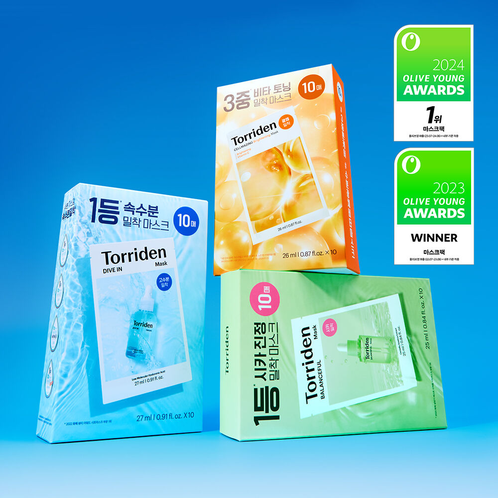 Torriden Sheet Mask 10 Sheets (Moisturising/ Soothing/Brightening)