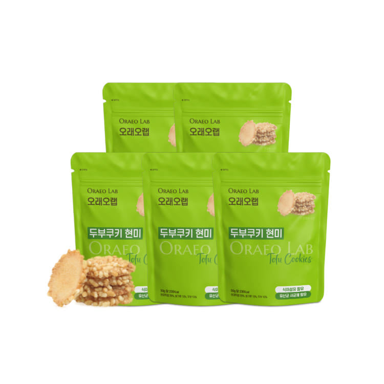 Oraeo Lab Brown Rice Tofu Cookies, 50g each pack