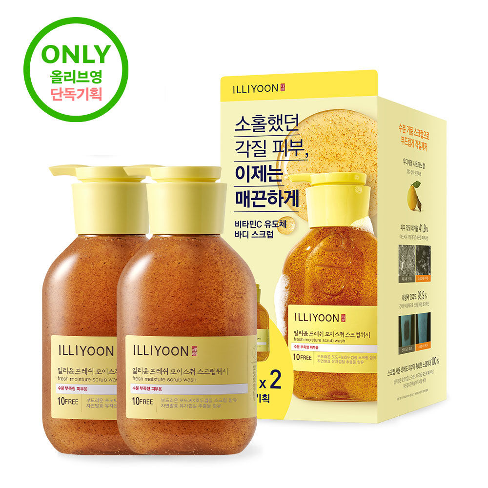Illiyoon Fresh Moisture Scrub Wash 400ML*2+ Hello Kitty Hair Clip