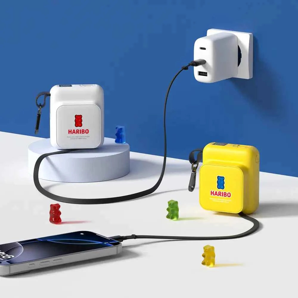 Haribo Built-in reel cable PD fast charging auxiliary battery 10000mAh 22.5W