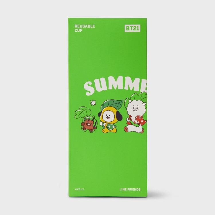 BTS Festa BT21 BABY 夏日雨可重复使用杯套装(3 件)