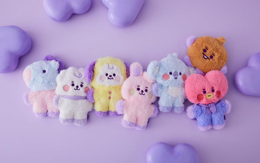 Line Friends BT21 Baby Flat Fur Purple Heart Edition Standing Doll - Kgift.shop