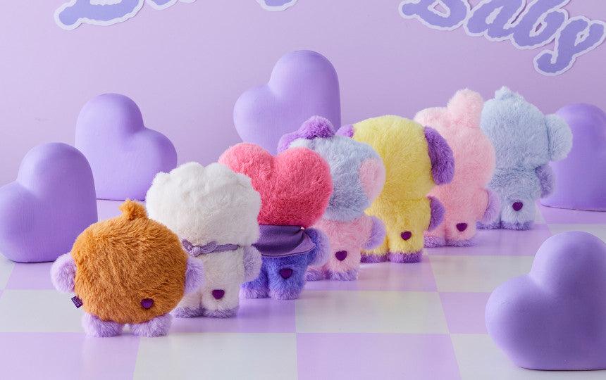 Line Friends BT21 Baby Flat Fur Purple Heart Edition Standing Doll - Kgift.shop