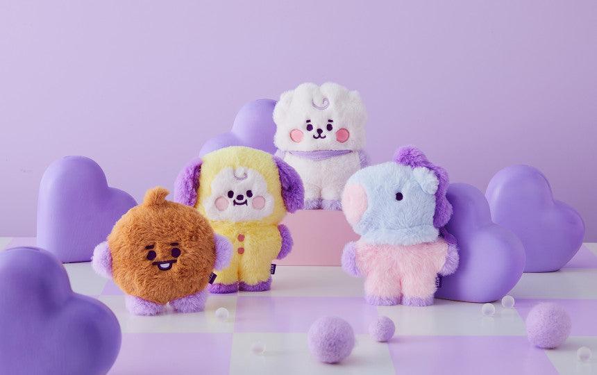 Line Friends BT21 Baby Flat Fur Purple Heart Edition Standing Doll - Kgift.shop