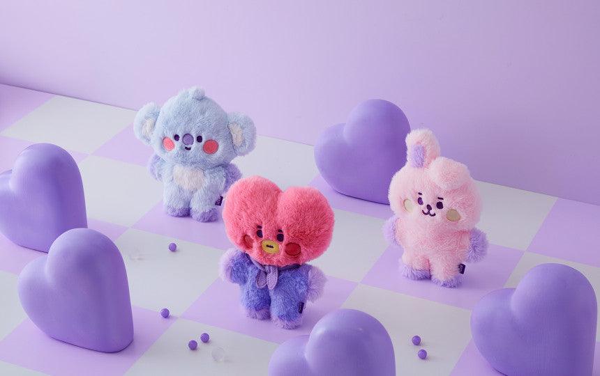 Line Friends BT21 Baby Flat Fur Purple Heart Edition Standing Doll - Kgift.shop