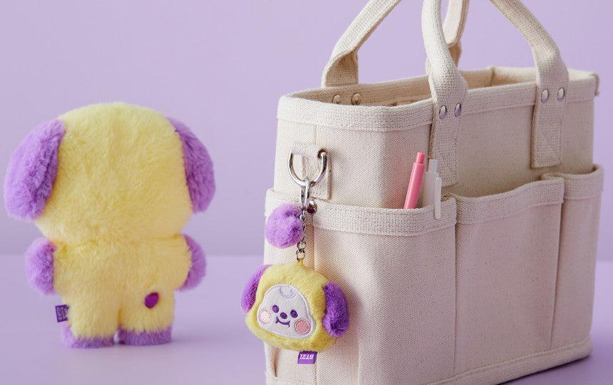 Line Friends BT21 Baby Flat Fur Purple Heart Edition Face Bag Charm Doll - Kgift.shop