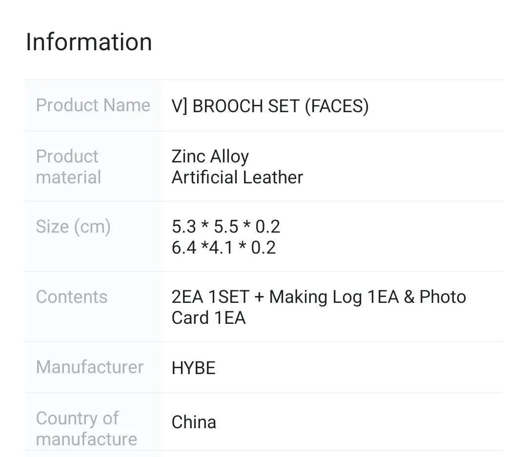 Artist-made Collection V- Brooch Set (Faces) Big Hit