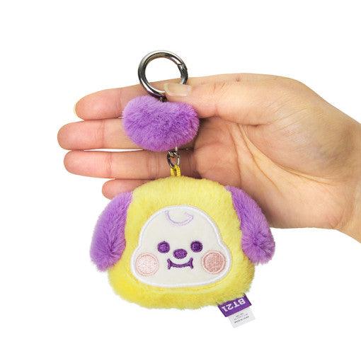 Line Friends BT21 Baby Flat Fur Purple Heart Edition Face Bag Charm Doll - Kgift.shop