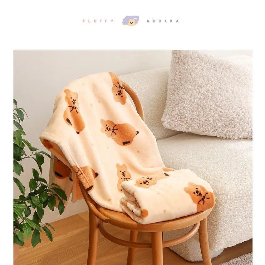New Fluffy Quokka Microfiber Soft Mink Blanket MochiTown