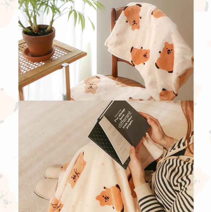 New Fluffy Quokka Microfiber Soft Mink Blanket MochiTown