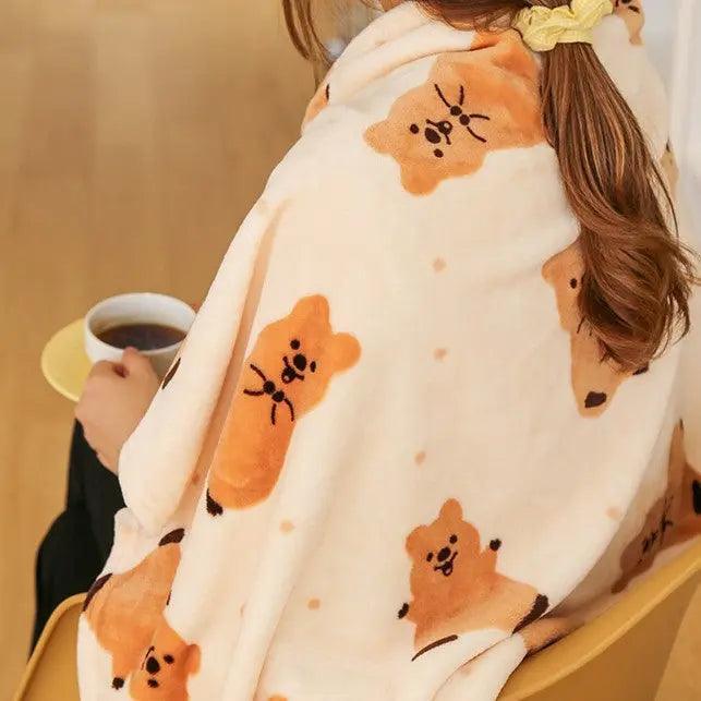 New Fluffy Quokka Microfiber Soft Mink Blanket MochiTown