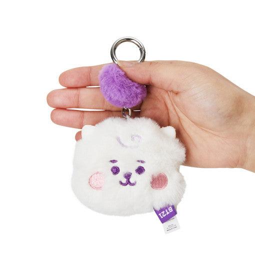 Line Friends BT21 Baby Flat Fur Purple Heart Edition Face Bag Charm Doll - Kgift.shop