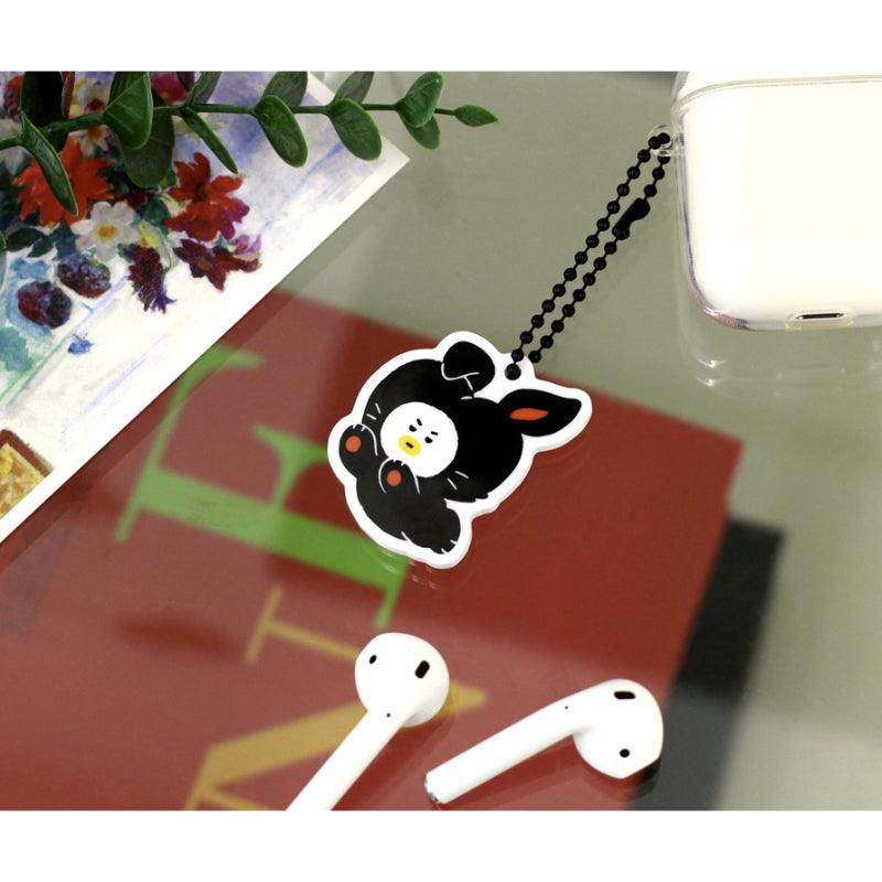 Monopoly x BT21 - Acrylic Simple Keyring - Black Rabbit - Kgift.shop