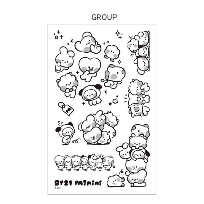 Monopoly x BT21 - Minini Tattoo Sticker - Kgift.shop