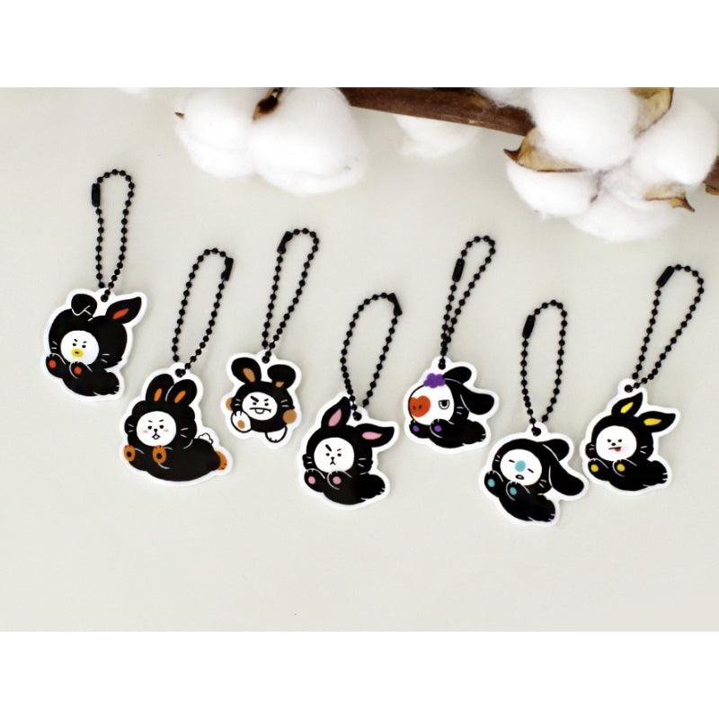 Monopoly x BT21 - Acrylic Simple Keyring - Black Rabbit - Kgift.shop