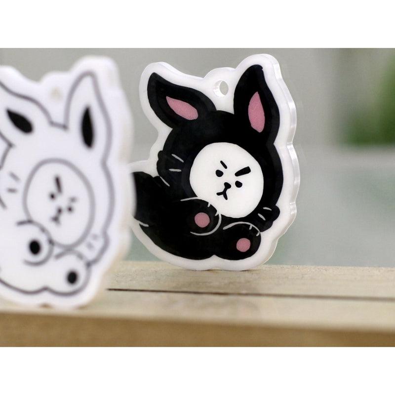 Monopoly x BT21 - Acrylic Simple Keyring - Black Rabbit - Kgift.shop