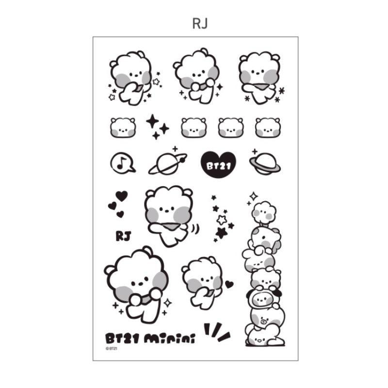 Monopoly x BT21 - Minini Tattoo Sticker - Kgift.shop