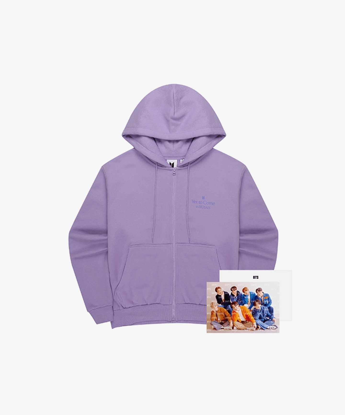 Yet To Come in Busan Zip Up Hoodie (Lavender) Big Hit