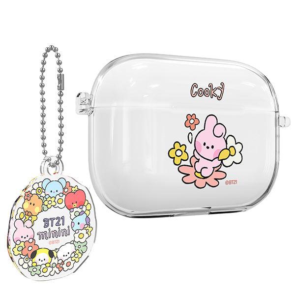 BT21 Minini Happy Flower AirPods Pro Keyring Set Transparent Slim Case - Kgift.shop