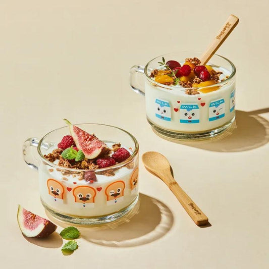 Glasslock x Bread Barbershop - Cereal Mug & Wooden Spoon Set - Kgift.shop