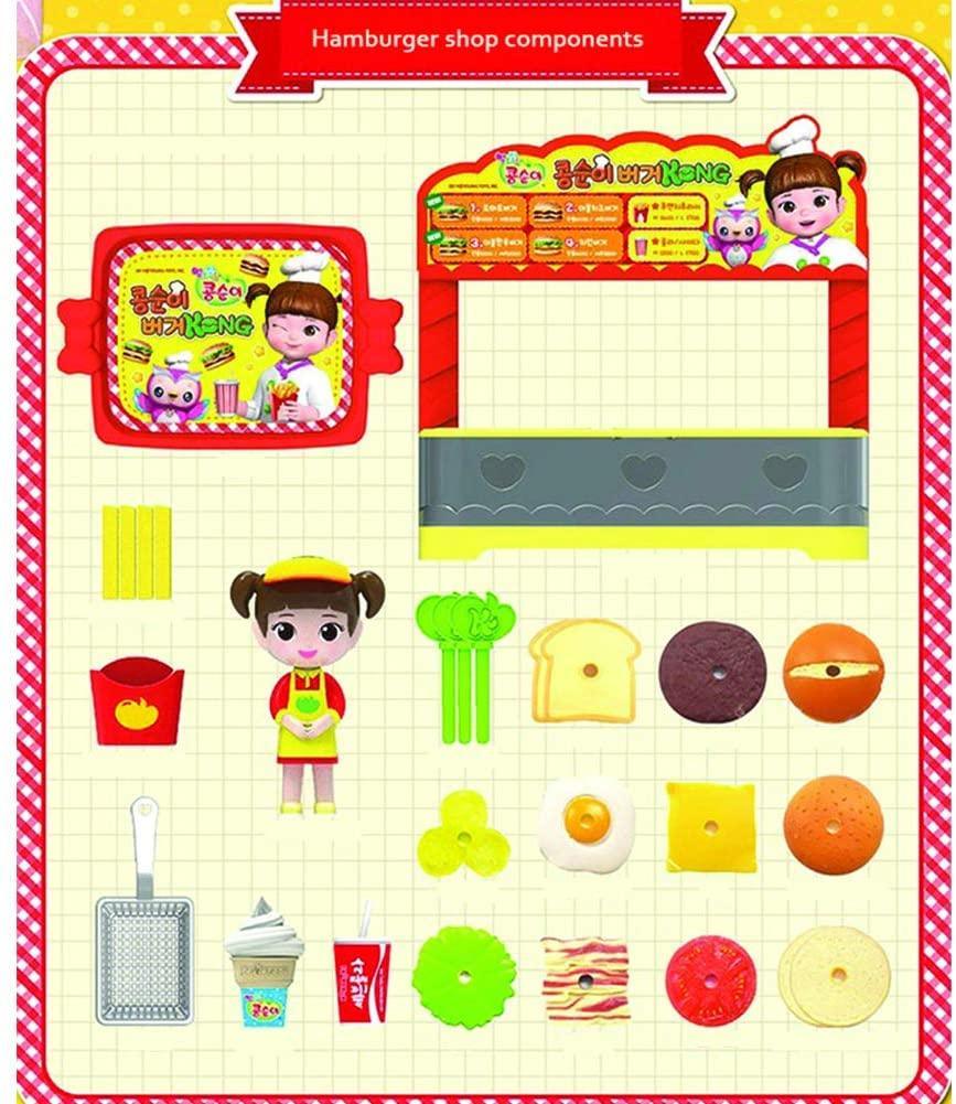 KONGSUNI 餐厅汉堡店商店迷你儿童假装玩具