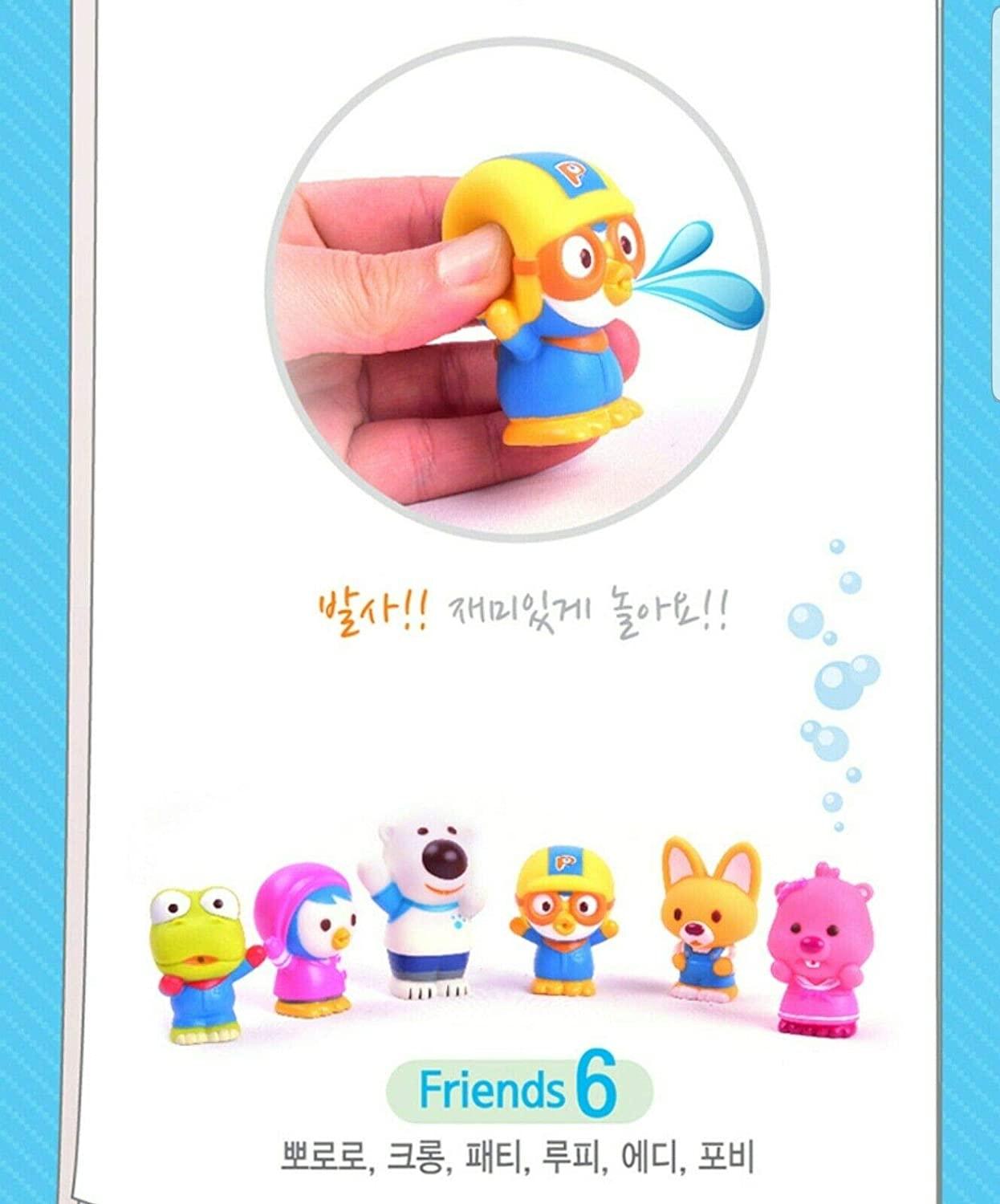 PORORO Character Bath Toy for Children 6pcs
