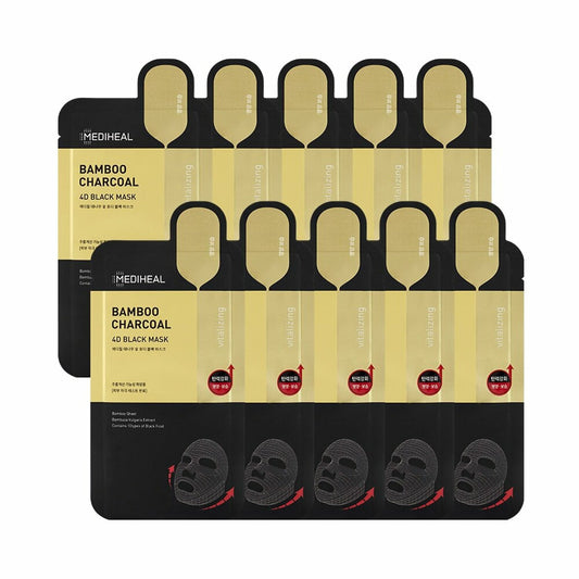 MEDIHEAL Bamboo Charcoal 4D Black Mask Sheet 10P - Kgift.shop