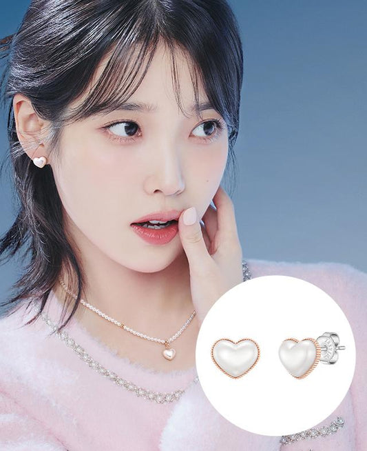 [IU PICK] Mariel pearl heart earrings S